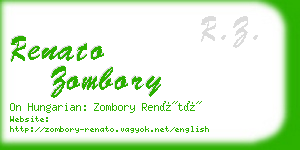 renato zombory business card